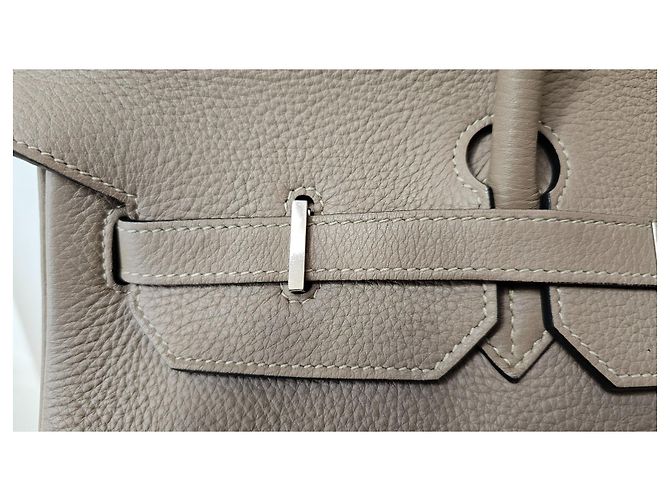 Hermès Birkin 40 in pelle Taurillon Clemence Beige - vista 5
