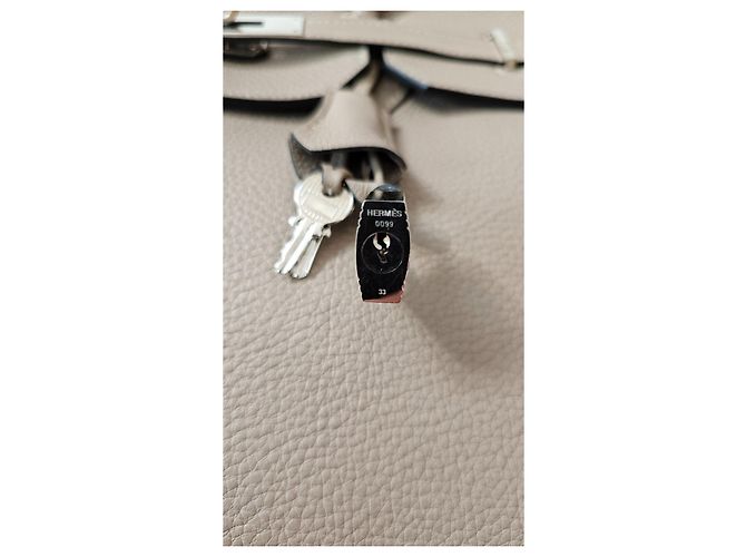 Hermès Birkin 40 in pelle Taurillon Clemence Beige - vista 7