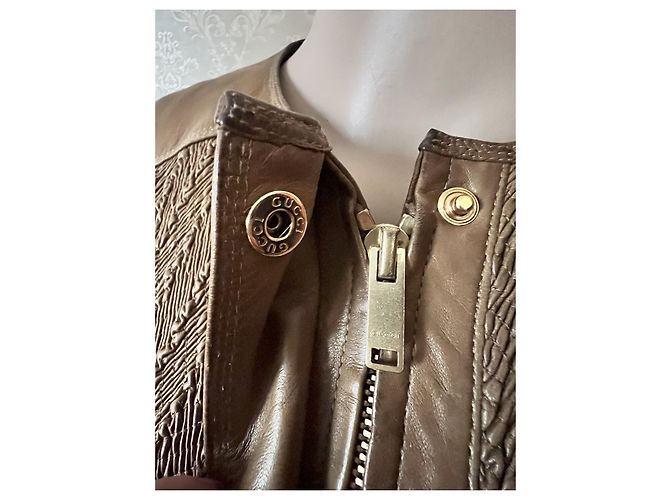 Gucci Lederjacke Braun - Ansicht 16