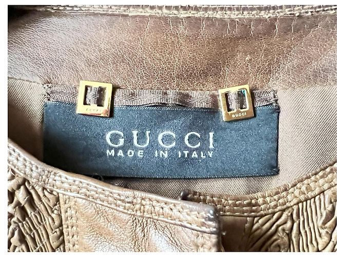 Gucci Lederjacke Braun - Ansicht 3