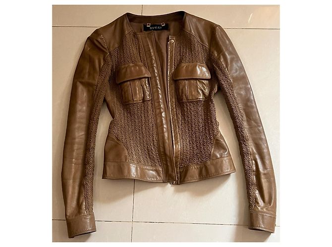 Gucci Lederjacke Braun - Ansicht 9