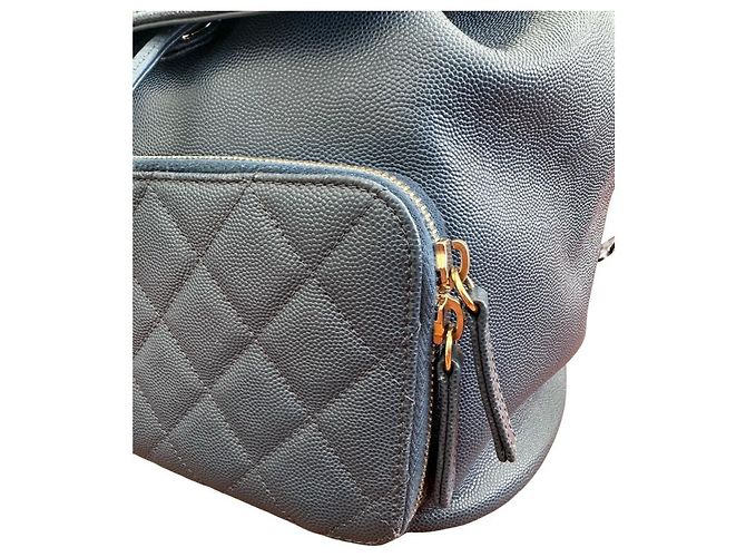 Autre Marque Zaino business CHANEL Affinity in pelle caviale Blu - vista 2