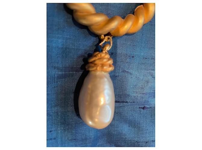 Autre Marque Broche tortora con cabochon e perle Bianco Gold hardware - vista 6