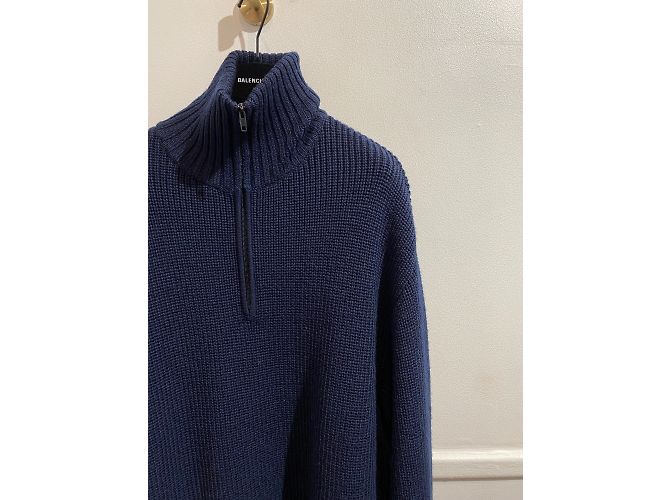 BALENCIAGA Strickwaren T.International XL Synthetik Blau - Ansicht 2