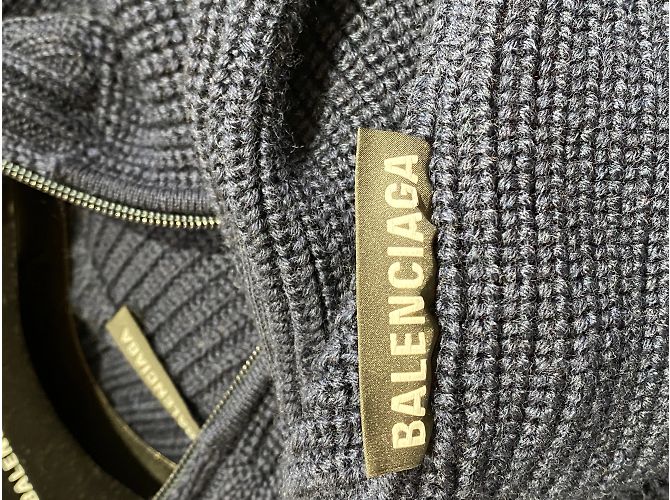 BALENCIAGA Strickwaren T.International XL Synthetik Blau - Ansicht 5