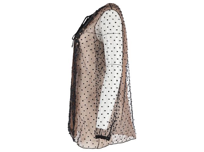 Valentino Garavani Transparente Bluse von Valentino aus schwarzem Nylon - Ansicht 2