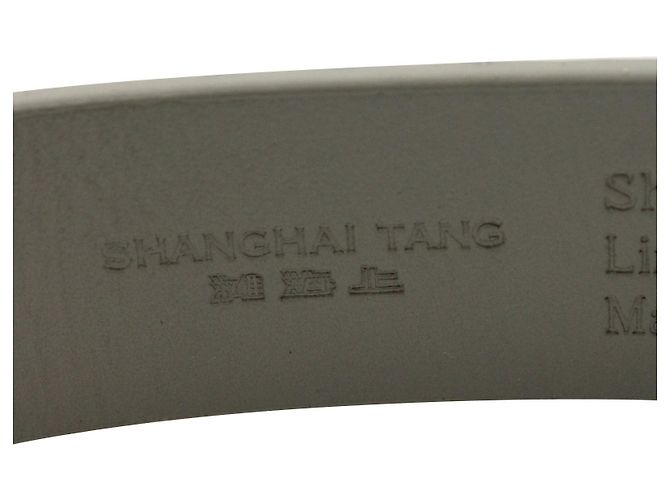 Shanghai Tang Grauer und silberner Wasserschlangenledergürtel Metallisch - Ansicht 4