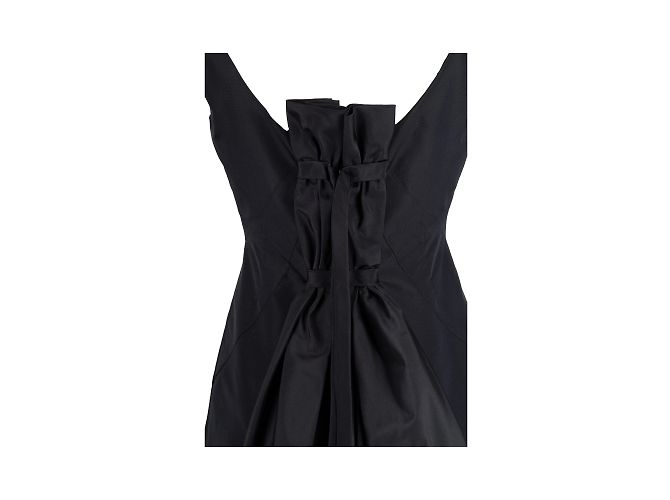 Vestido Moschino de seda con pliegues en la espalda Negro - vista 3