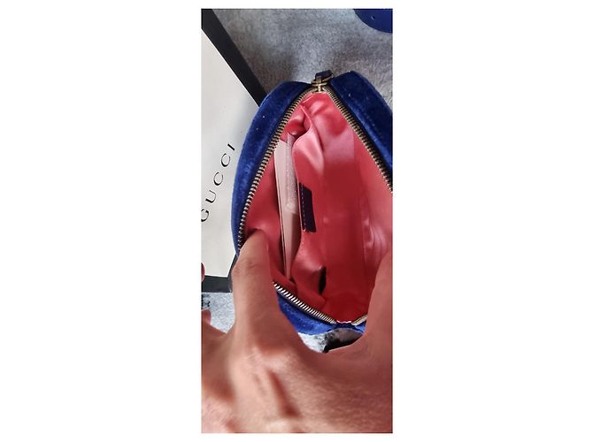 Marmont Borsa a Marsupio Gucci Blu Velluto - vista 2