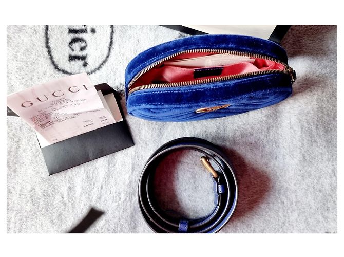 Marmont Borsa a Marsupio Gucci Blu Velluto - vista 3