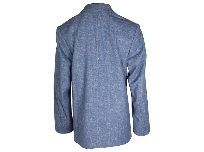Totême Loreo Übergroßer, gefütterter Melange-Blazer aus blauer Baumwolle - vista 2