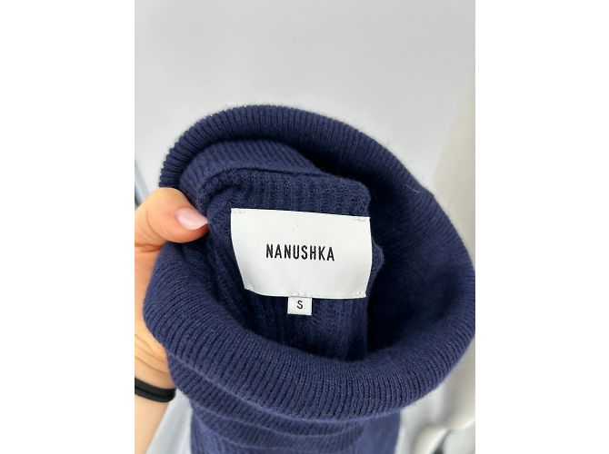 Nanushka Kleid T.International S Wolle Blau - Ansicht 5