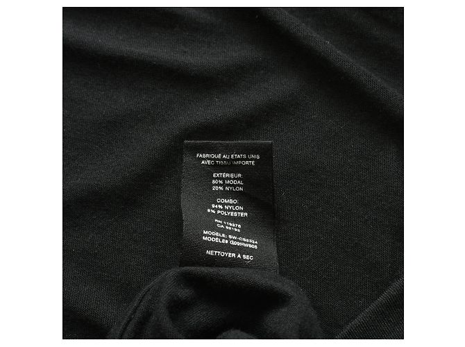 Helmut Lang Black Lace Trim V Neck T-Shirt Top M - view 4