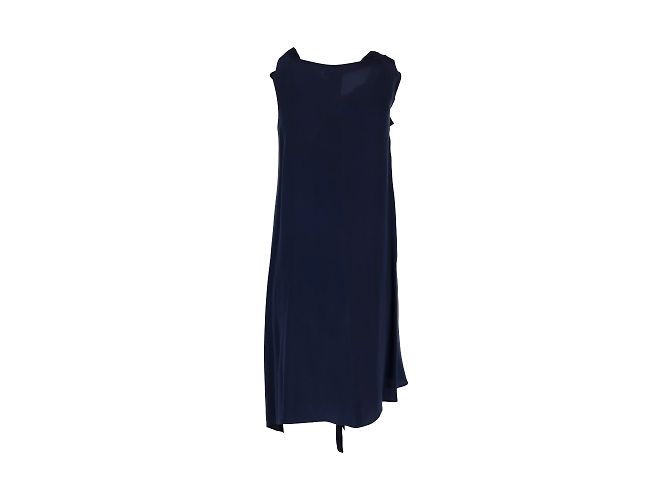 Abito Moschino in seta con nodo Blu Blu navy - vista 3