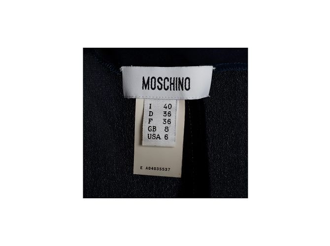 Abito Moschino in seta con nodo Blu Blu navy - vista 5