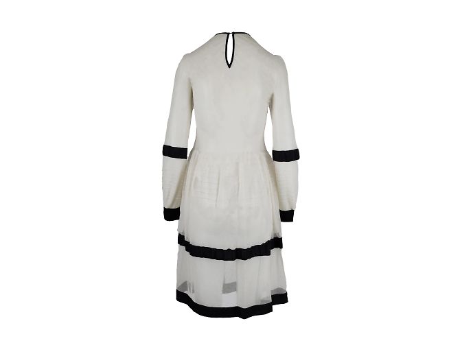 Rotes, transparentes, besticktes Midikleid von Valentino Beige - Ansicht 2