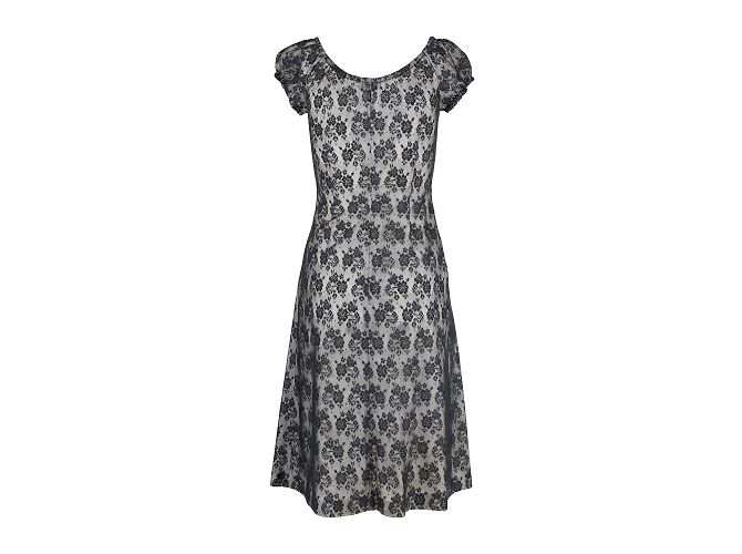 Moschino Günstiges und schickes Vintage-Spitzenkleid Schwarz - Ansicht 2