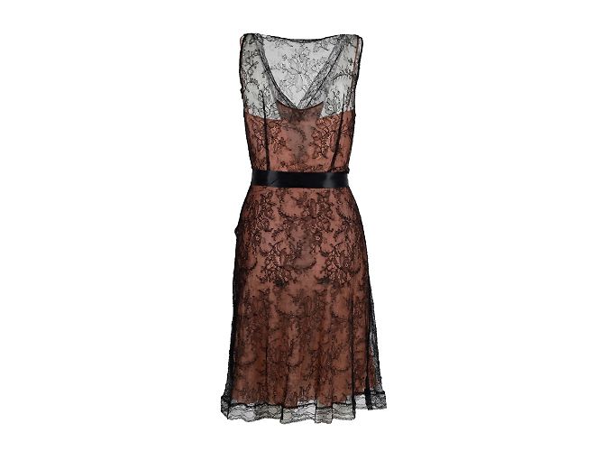 Moschino-Spitzenkleid mit rosa Leibchen Schwarz - Ansicht 2