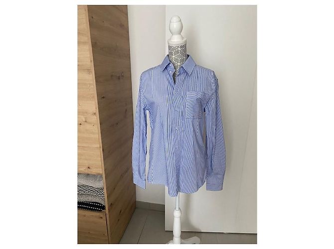 Camicia Karl Lagerfeld in cotone a righe blu e bianca Bianco - vista 5