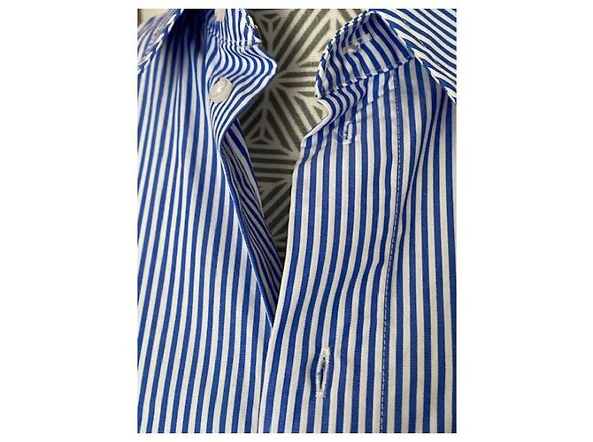 Camicia Karl Lagerfeld in cotone a righe blu e bianca Bianco - vista 7