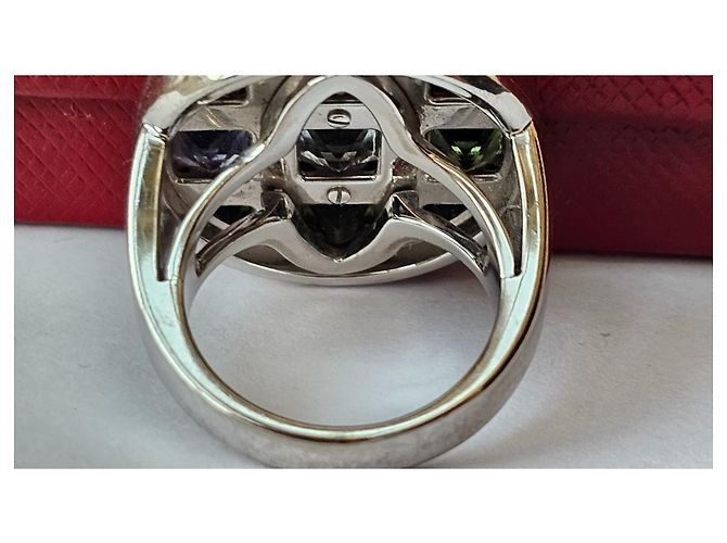 Anello Cartier Pasha in oro bianco e pietre preziose multicolore - vista 11