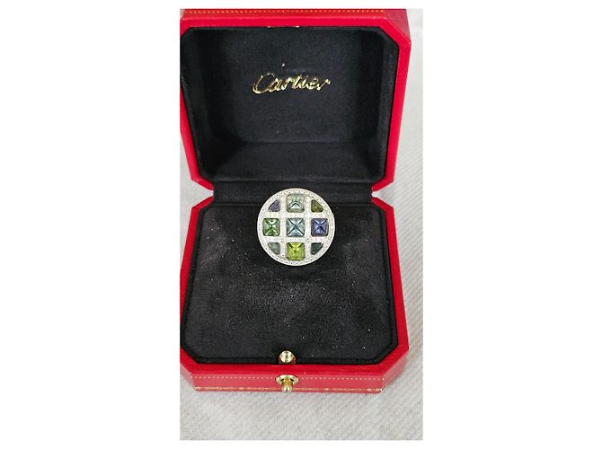 Anello Cartier Pasha in oro bianco e pietre preziose multicolore - vista 7