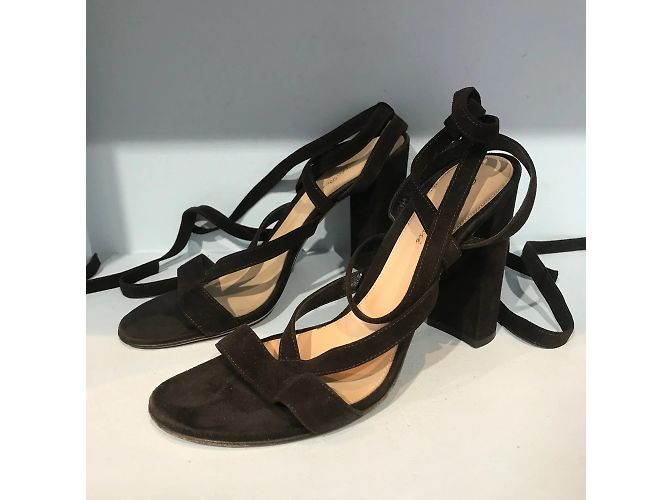 Sandali GIANVITO ROSSI T.EU 41 Camoscio Marrone - vista 4