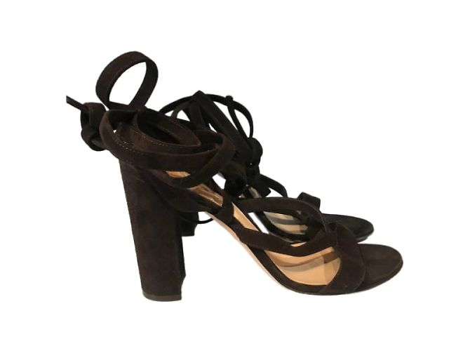 Sandali GIANVITO ROSSI T.EU 41 Camoscio Marrone - vista 8