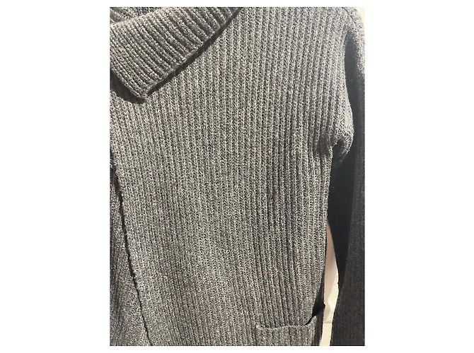 Autre Marque JAMES PERSE Strickwaren T.International S Wolle Grau - Ansicht 4