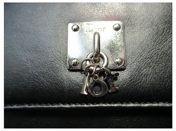 Christian Dior Compagno in pelle nera. Nero - vista 2