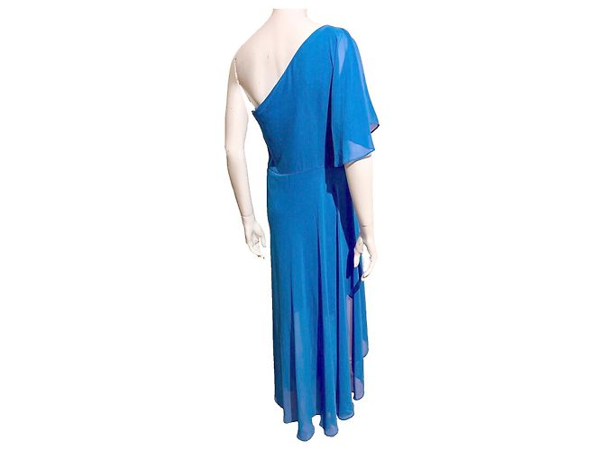 Jenny Packham Hellblaues einschultriges Abendkleid Türkis - Ansicht 4