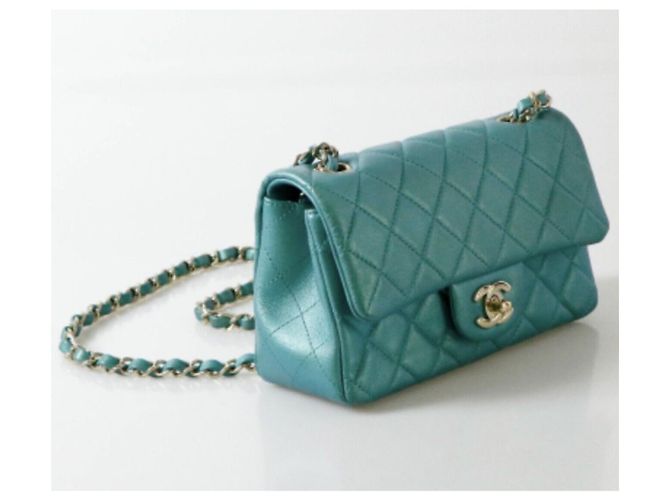 Chanel Mini Timeless Tasche Türkis - Ansicht 5