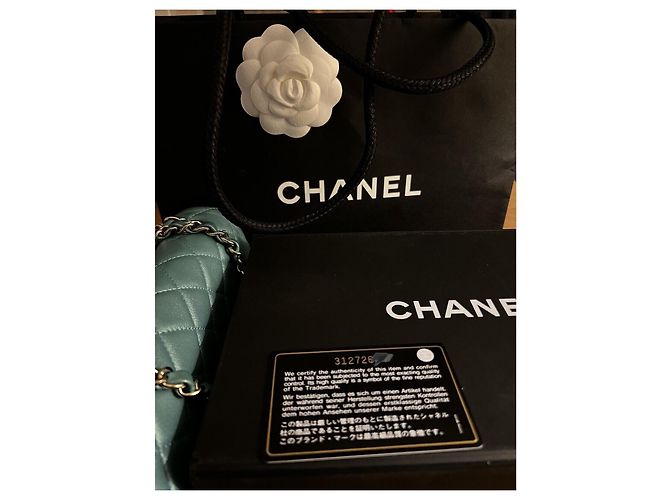 Chanel Mini Timeless Tasche Türkis - Ansicht 6