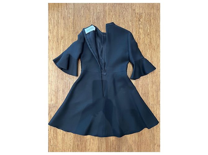 Valentino Kleid aus schwarzem Couture-Crêpe - Ansicht 3