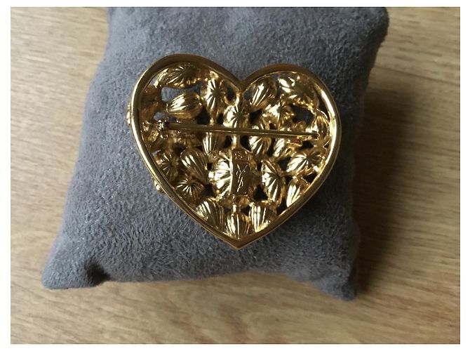 Spilla Yves Saint Laurent Modello Grande Oro Gold hardware - vista 2
