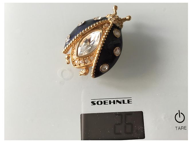 Autre Marque Spilla 80 Placcata Oro con Cristalli Gold hardware - vista 2