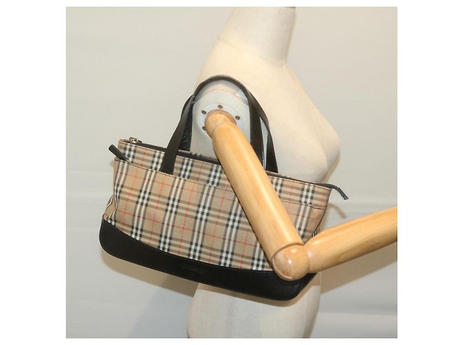 Autre Marque Burberrys Nova Check Borsa a mano Tela Beige Auth ep3023 - vista 19