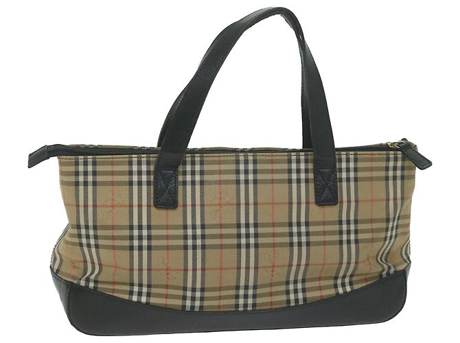 Autre Marque Burberrys Nova Check Borsa a mano Tela Beige Auth ep3023 - vista 2