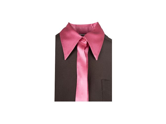 Moschino Camicia in seta economica e chic Marrone - vista 3