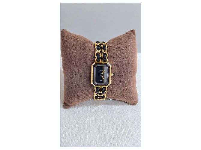 Orologio Chanel Première placcato oro e pelle nera Nero D'oro - vista 2