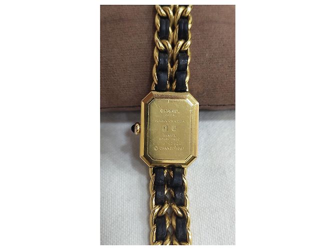 Orologio Chanel Première placcato oro e pelle nera Nero D'oro - vista 6