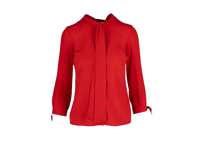 Moschino Camicia con nodo economico e chic Rosso - vista 2
