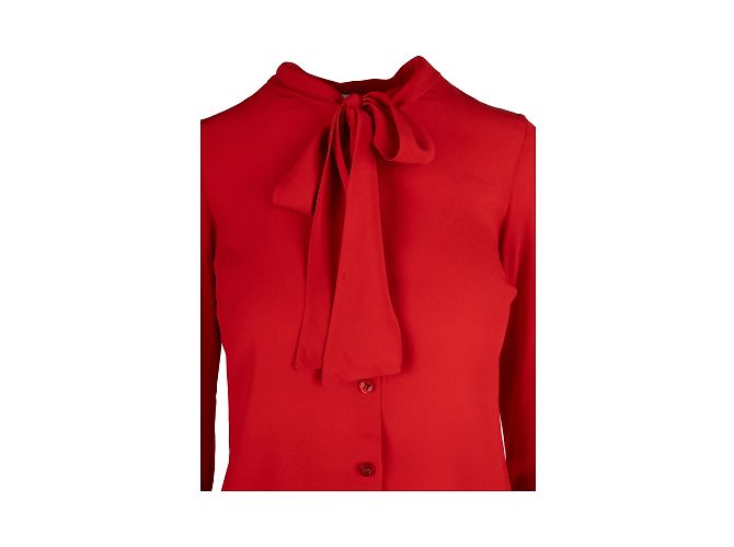 Moschino Camicia con nodo economico e chic Rosso - vista 4