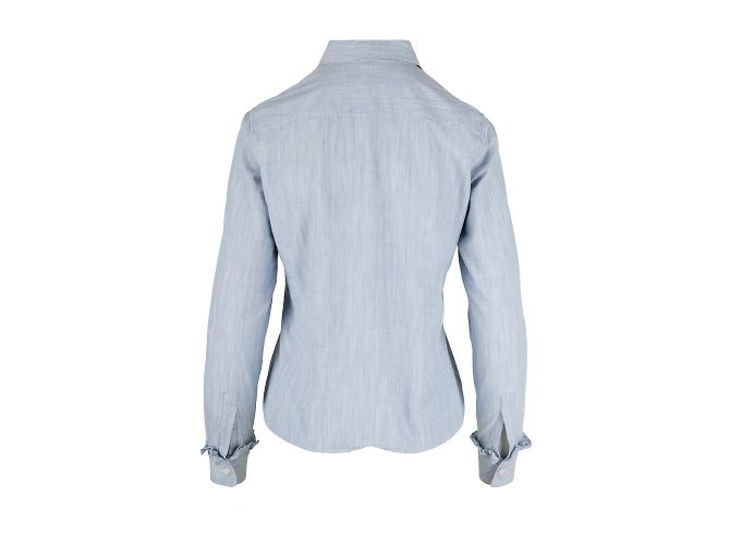 Autre Marque Camicia Gio Moretti con Volant Blu - vista 2
