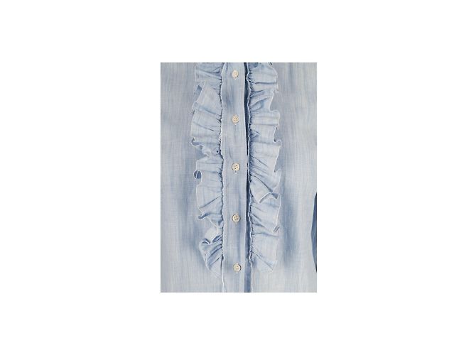 Autre Marque Camicia Gio Moretti con Volant Blu - vista 3