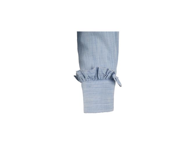 Autre Marque Camicia Gio Moretti con Volant Blu - vista 4