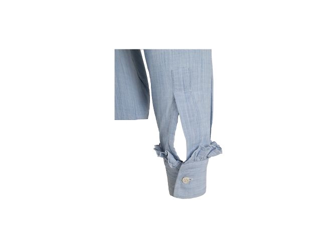 Autre Marque Camicia Gio Moretti con Volant Blu - vista 5