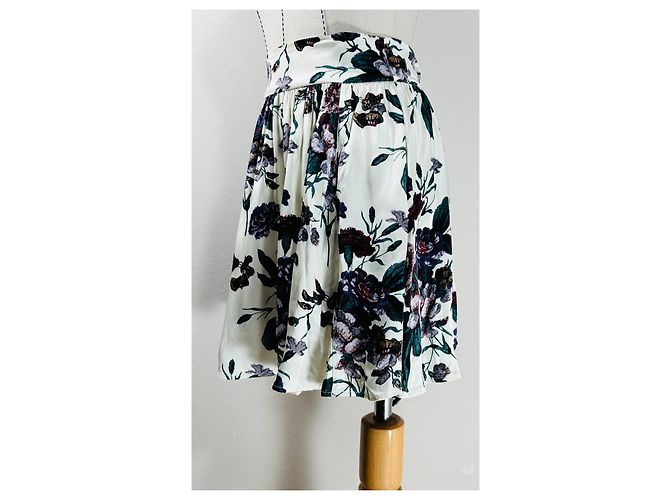 Falda midi de satén con estampado floral Sanders Ganni Multicolor - vista 2
