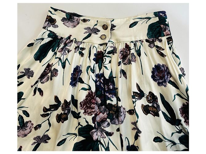 Falda midi de satén con estampado floral Sanders Ganni Multicolor - vista 3