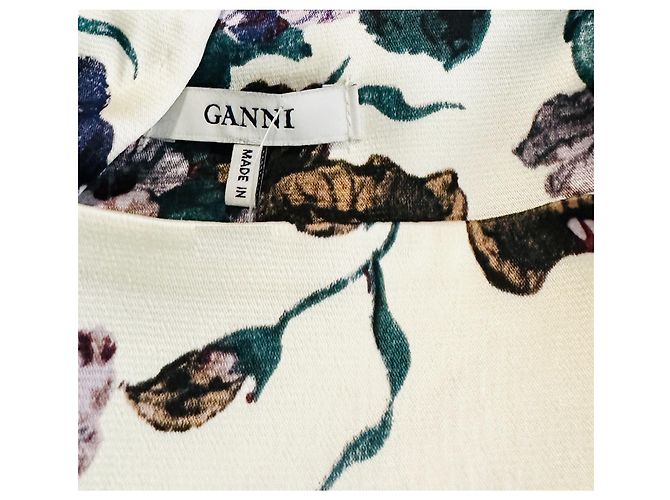 Falda midi de satén con estampado floral Sanders Ganni Multicolor - vista 5